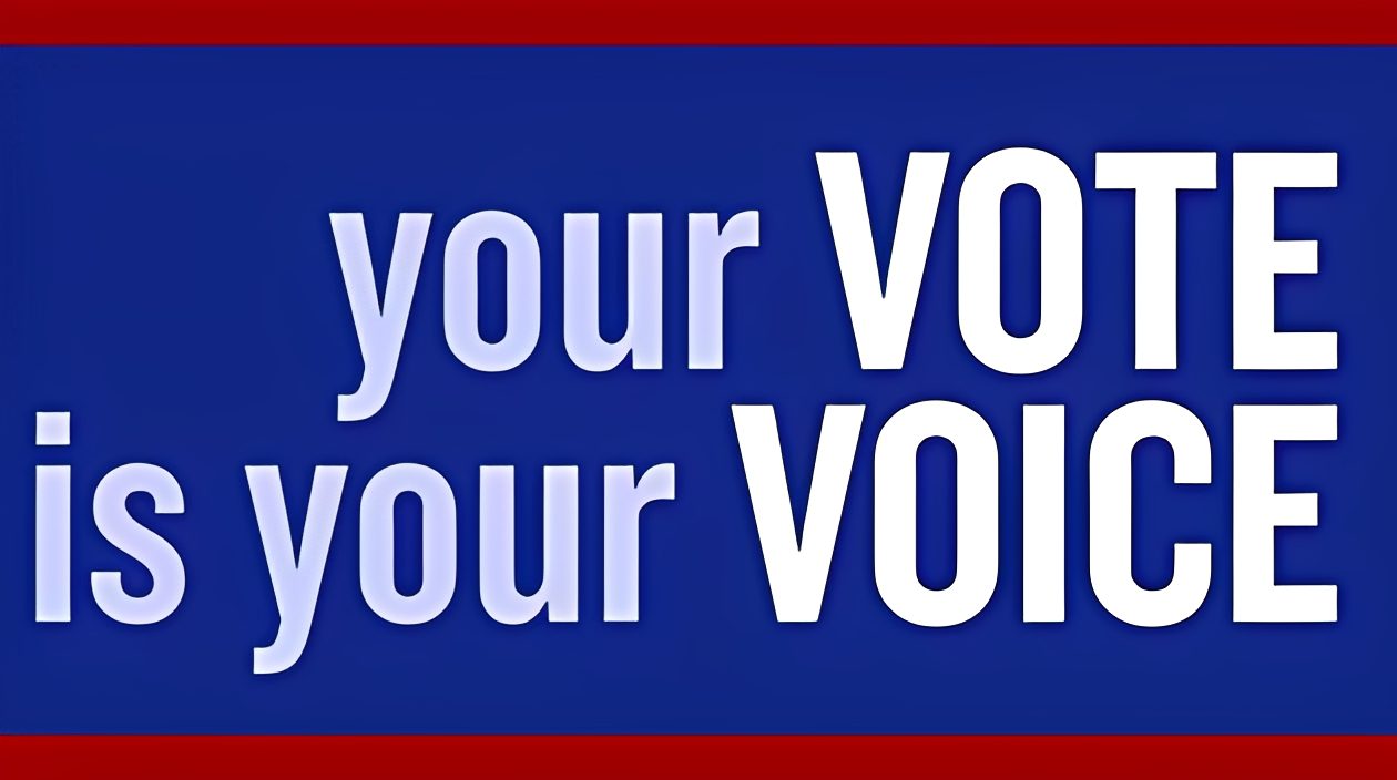 Your vote is your voice text banner.